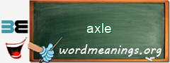 WordMeaning blackboard for axle